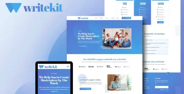 WriteKit – Content Writing Services Agency Elementor Template Kit