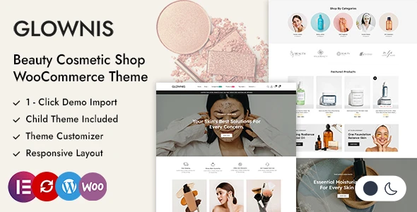 Glownis – Beauty and Cosmetics Shop WordPress WooCommerce Theme